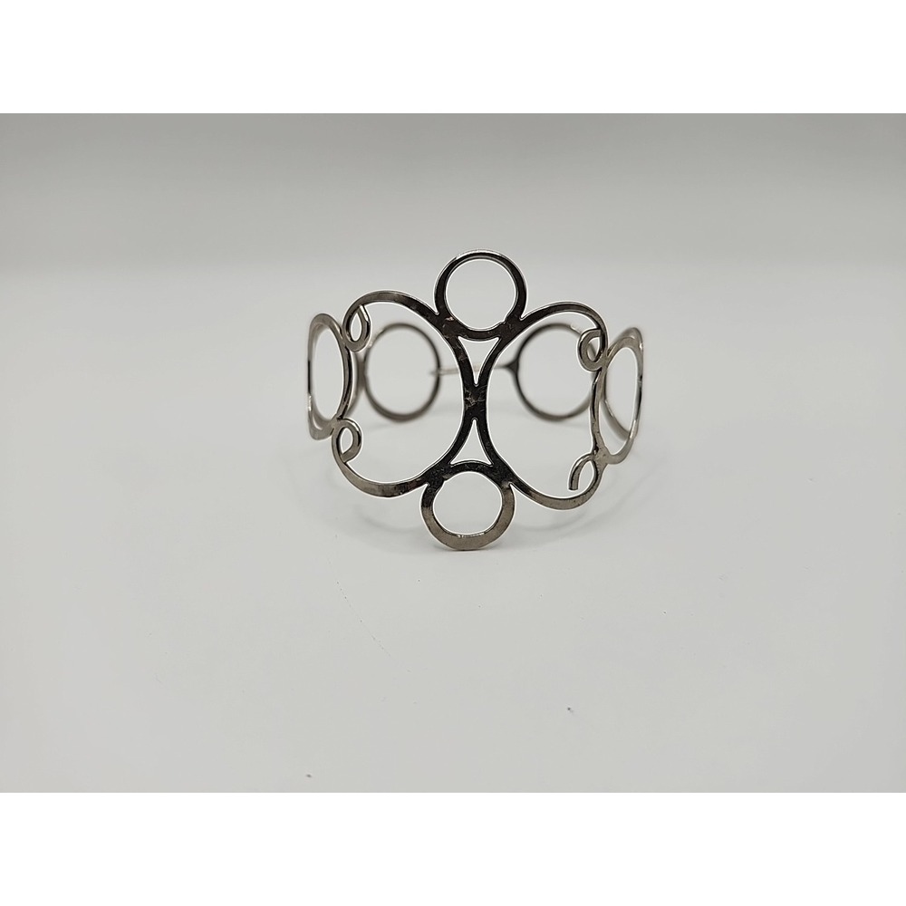 Silver Tone Unique Contemporary Cuff‎ Bracelet